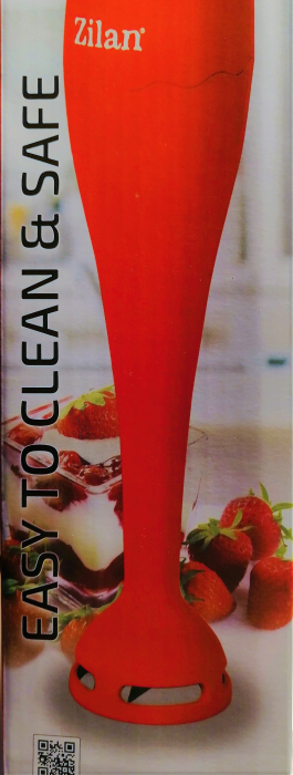 Blender mixer de mana pentru smoothie, 170W, 1 viteza, cutite din otel inoxidabil - Zilan ZLN7726 rosu [3]