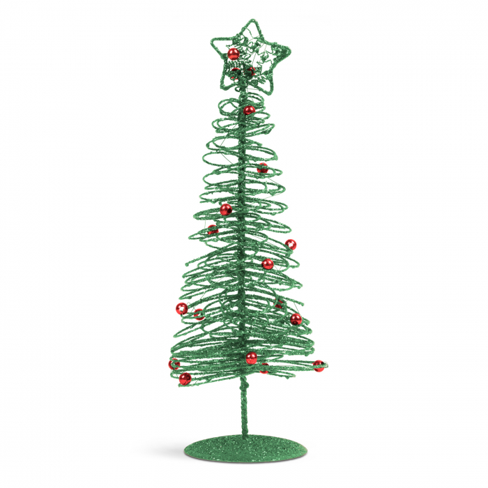 Brăduț metalic - ornament de Crăciun - 28 cm - verde [2]
