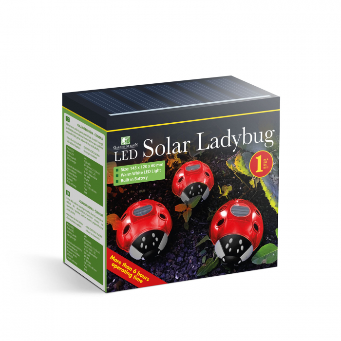 Lampa solara de gradina modelb uburuza solara - rosie - 14,5 x 12 x 6 cm - 6 LED-uri alb cald [3]