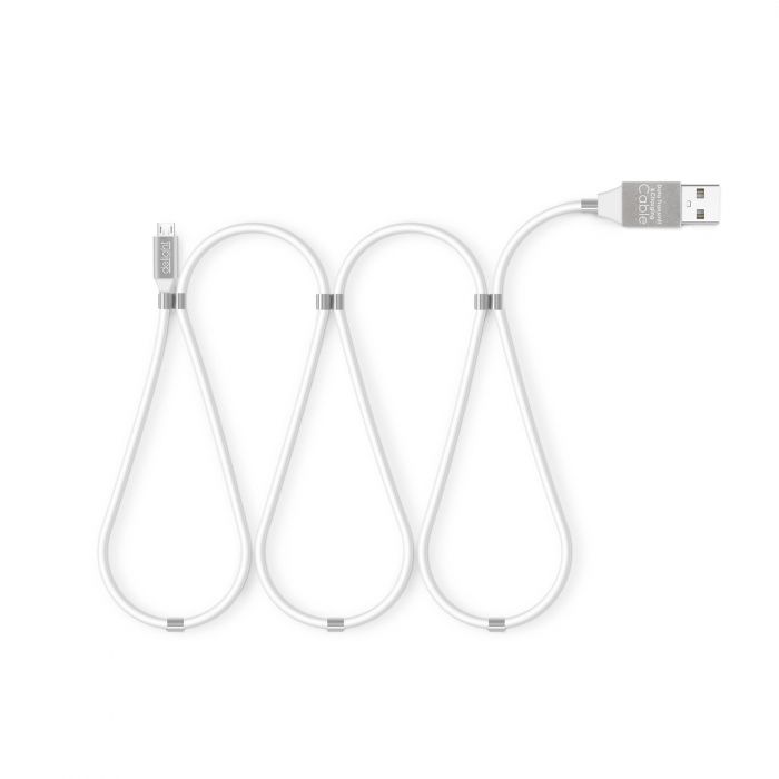Cablu de date magnetice - MicroUSB - 2A - alb [3]