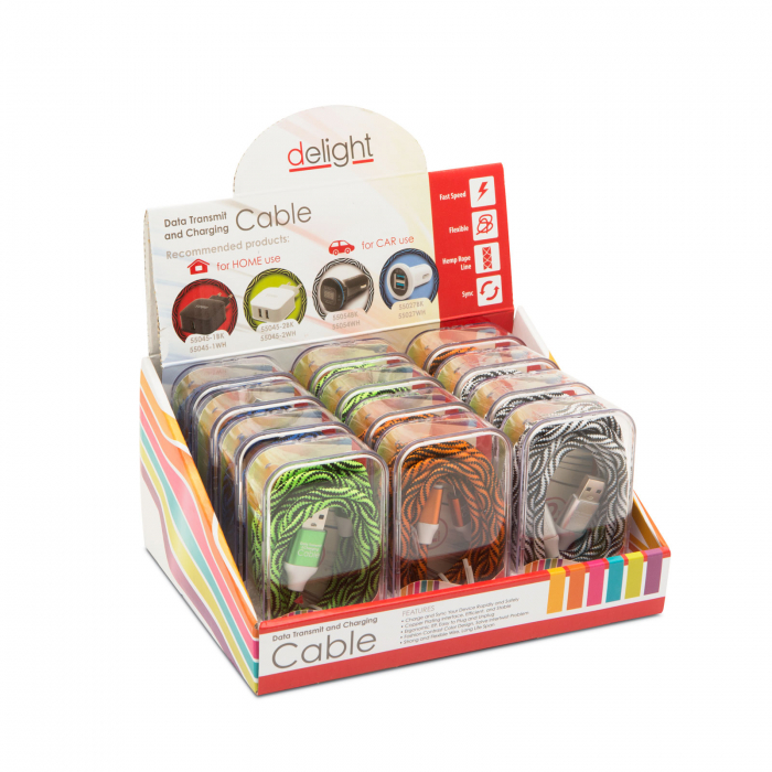 Delight - Cablu de date – Micro USB, înveliş siliconic, 4 culori, 2 m [7]