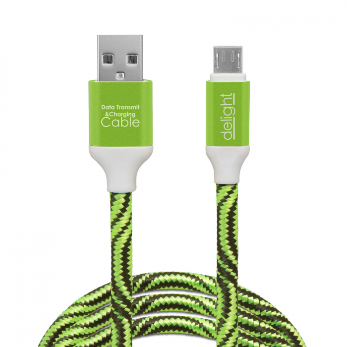 Delight - Cablu de date – Micro USB, înveliş siliconic, 4 culori, 2 m [2]