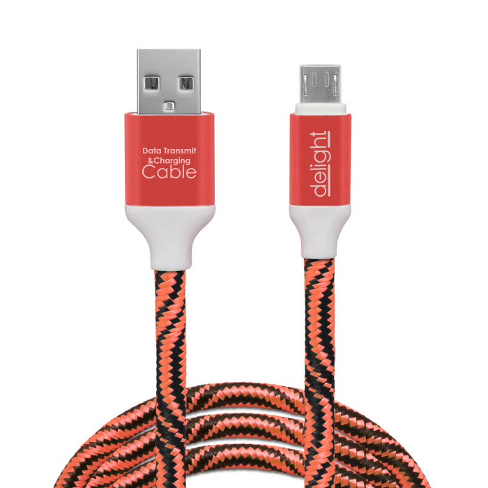 Delight - Cablu de date – Micro USB, înveliş siliconic, 4 culori, 2 m [4]
