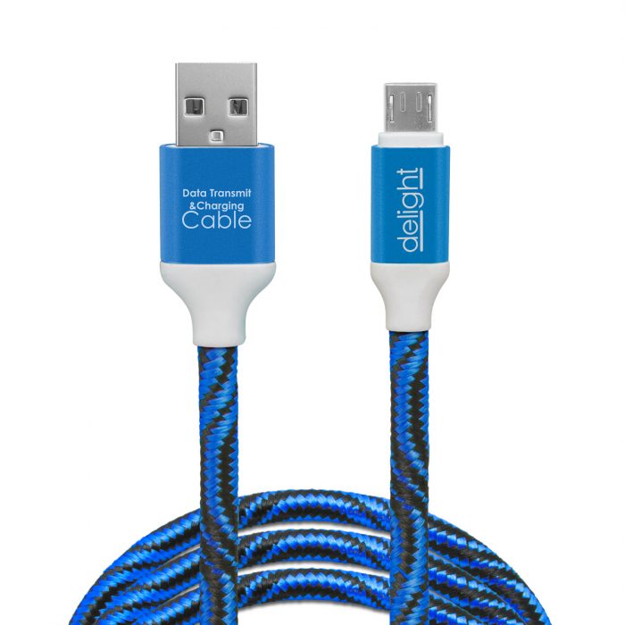 Delight - Cablu de date – Micro USB, înveliş siliconic, 4 culori, 2 m [3]