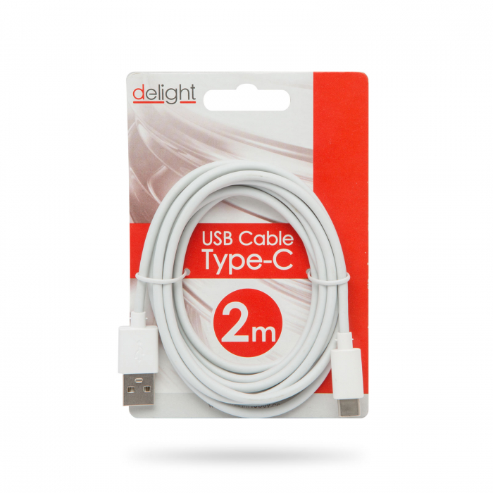 Cablu de date - USB Tip-C - alb - 2m [2]