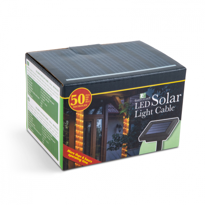Cablu luminos cu micro LED alimentat solar - 4,9 m - alb cald [3]