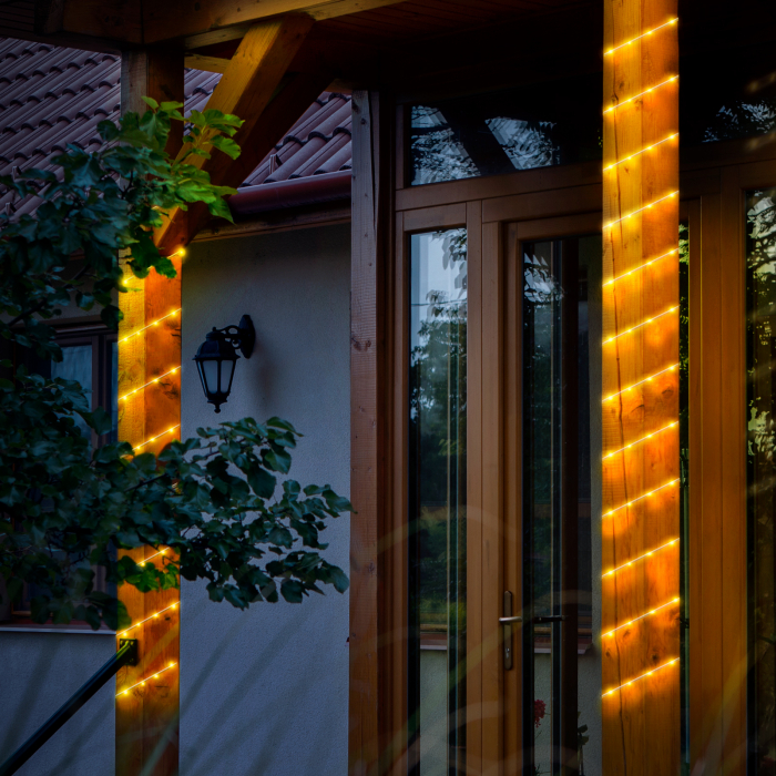 Cablu luminos cu micro LED alimentat solar - 4,9 m - alb cald [2]