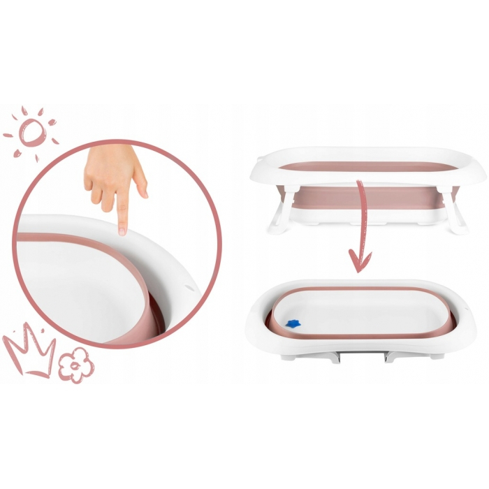 Cadita de baie cu dop de scurgere Ricokids RK-281 - Roz [2]