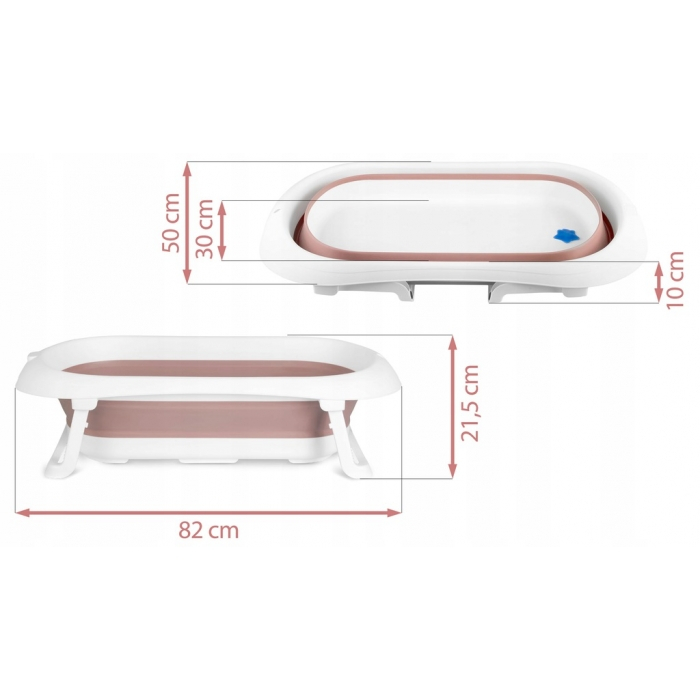 Cadita de baie cu dop de scurgere Ricokids RK-281 - Roz [8]