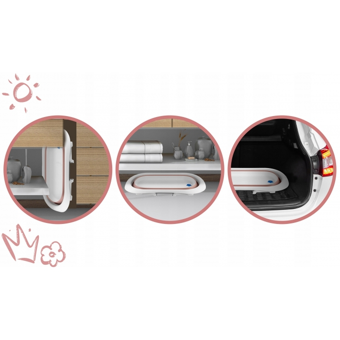 Cadita de baie cu dop de scurgere Ricokids RK-281 - Roz [4]