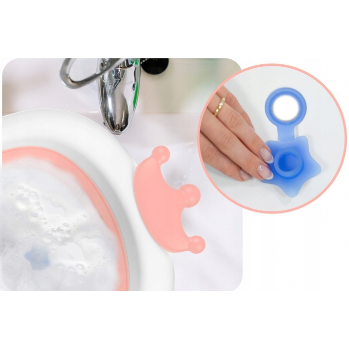 Cadita de baie 0-6 ani, maleabila si pliabila, cu dop scurgere si pernita inclusa Ricokids RK-280 - Roz [9]
