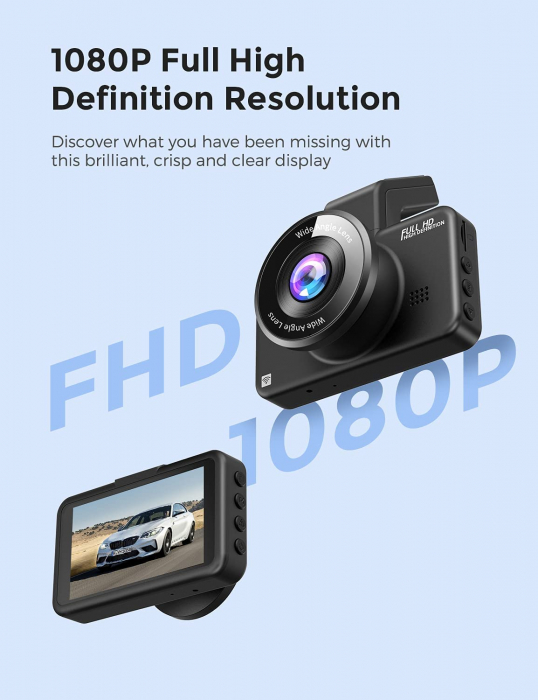 Camera auto DVR AZDOME M17, FHD 1080P, WiFi, Unghi 150, G-Sensor, monitorizare parcare [7]