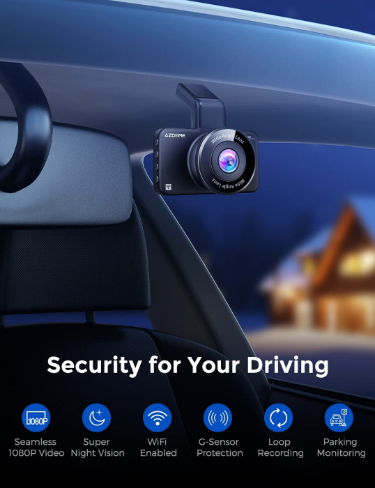 Camera auto DVR AZDOME M17, FHD 1080P, WiFi, Unghi 150, G-Sensor, monitorizare parcare [6]