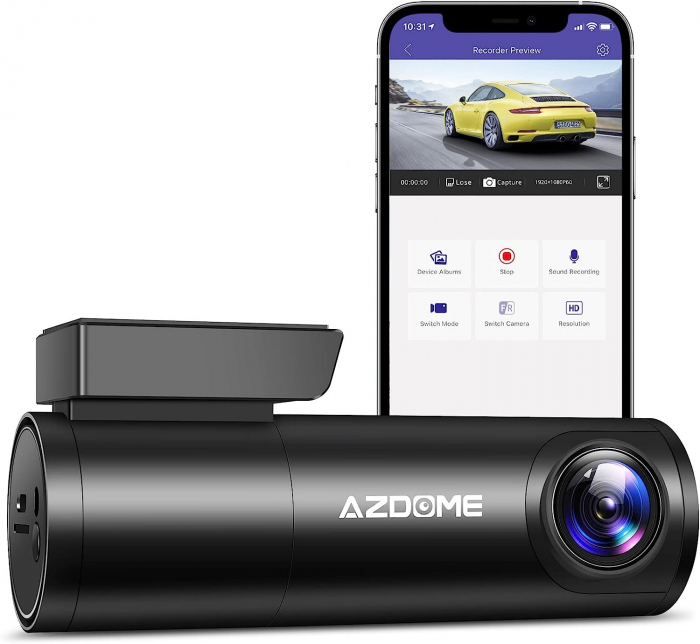 Camera auto DVR AZDOME M300, FHD 1296P, WiFi, Unghi 170, G-Sensor, Comanda vocala [2]