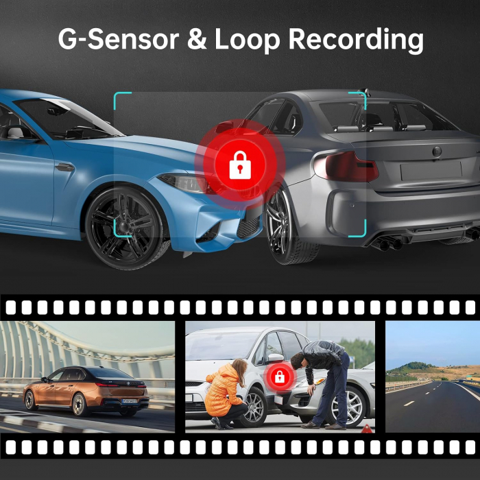 Camera auto DVR AZDOME M330, Wifi, 1080P FHD, WiFi, Unghi 170  , G-Sensor, Loop Recording, Parking Monitor, Super Night Vision [5]