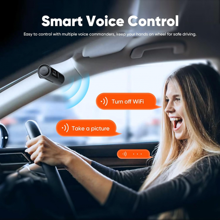 Camera auto DVR LINGDU D100 Smart, 2.5K, WiFi, GPS, Unghi 150  , WDR, Parking Mode, Loop, G-Sensor, Control vocal [6]