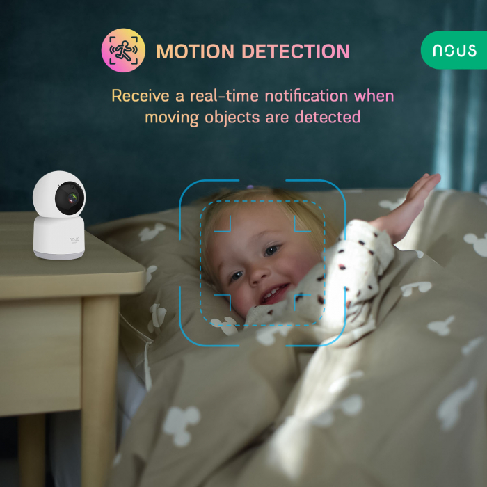Camera supraveghere IP WIFI NOUS W2 Smart, Interior, Full HD, 2MP, Detectare micare, Night vison, Rotire [6]