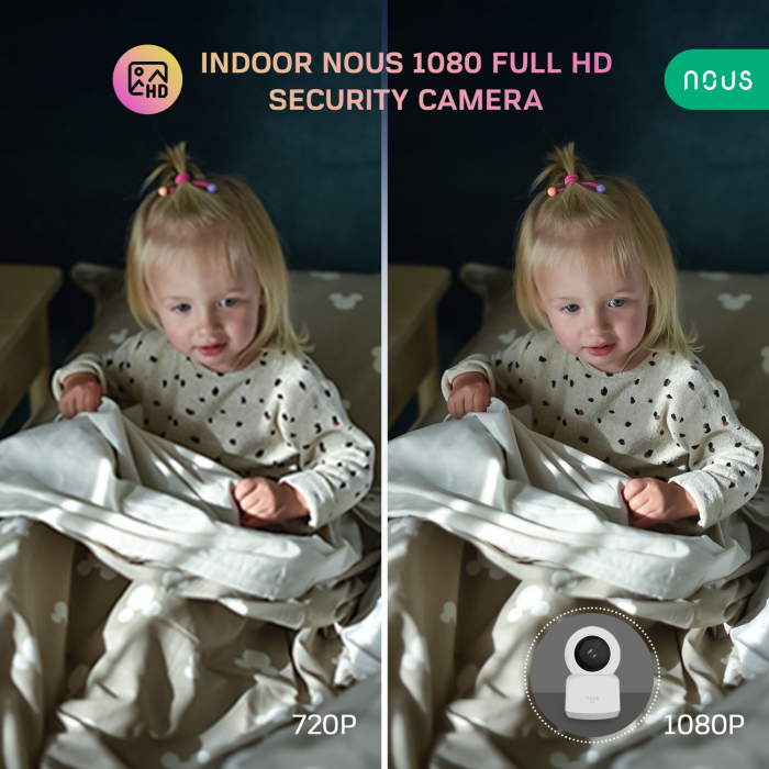 Camera supraveghere IP WIFI NOUS W2 Smart, Interior, Full HD, 2MP, Detectare micare, Night vison, Rotire [3]
