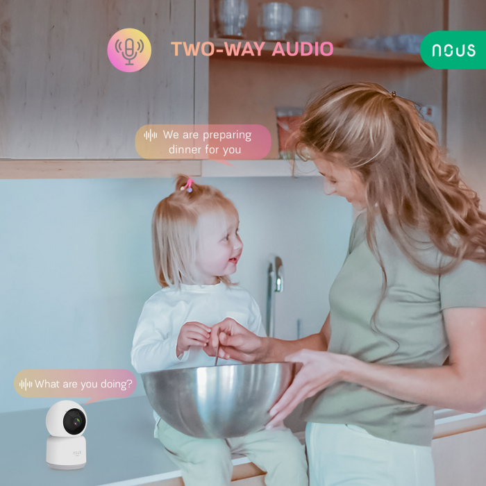 Camera supraveghere IP WIFI NOUS W2 Smart, Interior, Full HD, 2MP, Detectare micare, Night vison, Rotire [4]