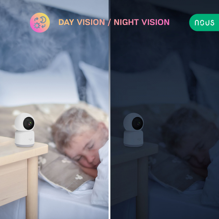 Camera supraveghere IP WIFI NOUS W2 Smart, Interior, Full HD, 2MP, Detectare micare, Night vison, Rotire [5]