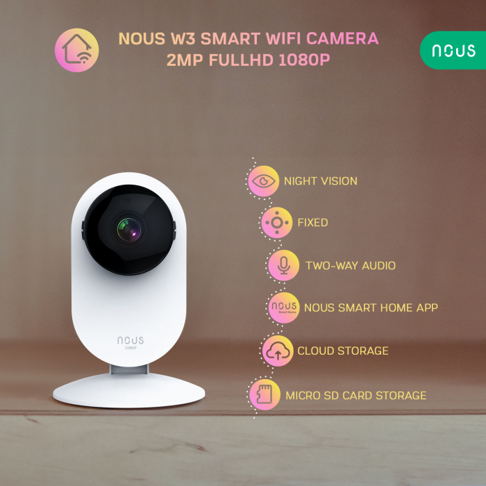 Camera de supraveghere IP WIFI NOUS W3 Smart, Interior, Full HD, 2MP, Night vison [2]