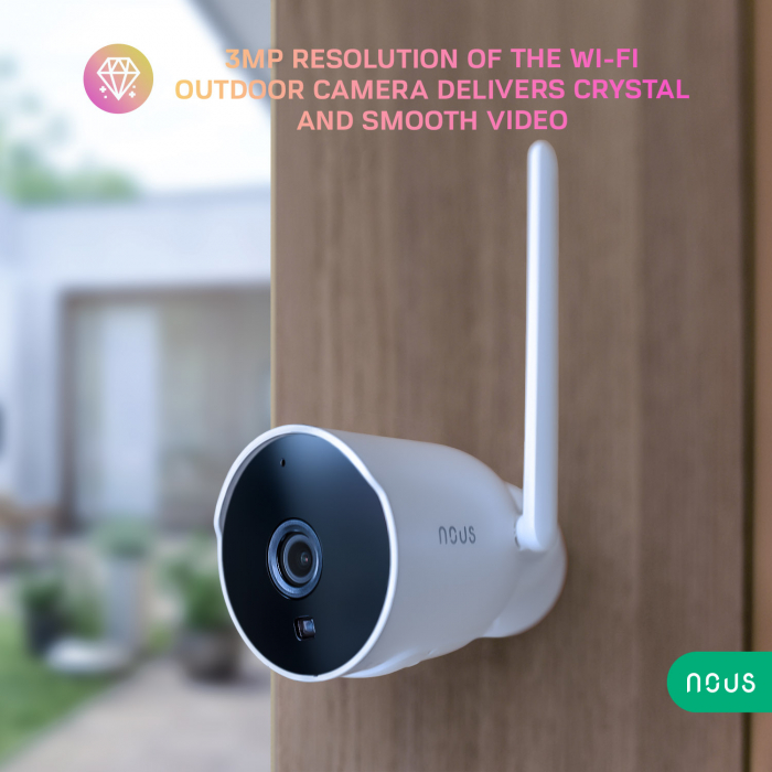 Camera de supraveghere IP WIFI NOUS W7P Smart, Exterior, 3MP, Detectare micare, Night vision [3]