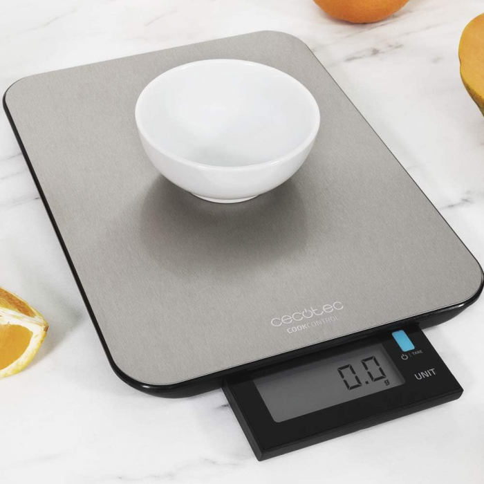 Cantar bucatarie Cecotec Smart Cook Control 9000, Inox, 10kg,  rezistent apa, masurare solide si lichide [6]