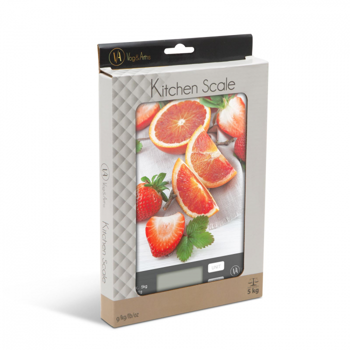 Cantar de bucatarie pina la 5 kg, model fructe, 4 unitati de masura g, kg, lb, oz, afisaj digital [3]