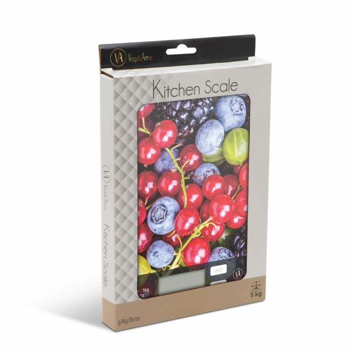 Cantar de bucatarie max 5kg, functie memorare, afisaj digital, model fructe de padure - Vog und Arths [2]