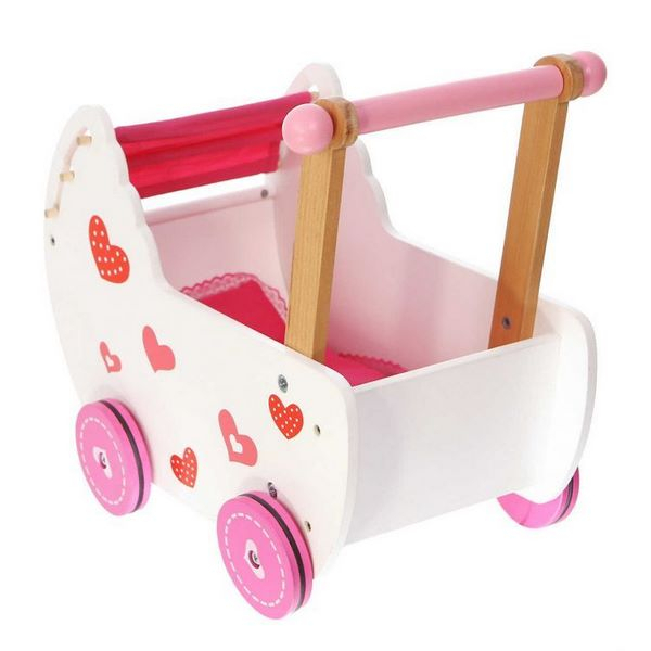 Carucior antemergator de papusi din lemn 2150 Ecotoys [3]