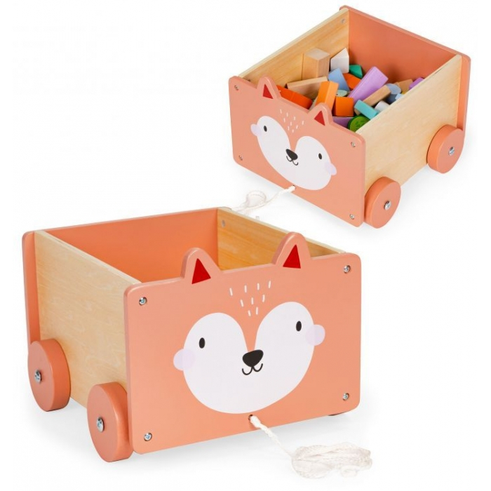 Carucior din lemn pentru depozitarea jucariilor Ecotoys 2902 [4]