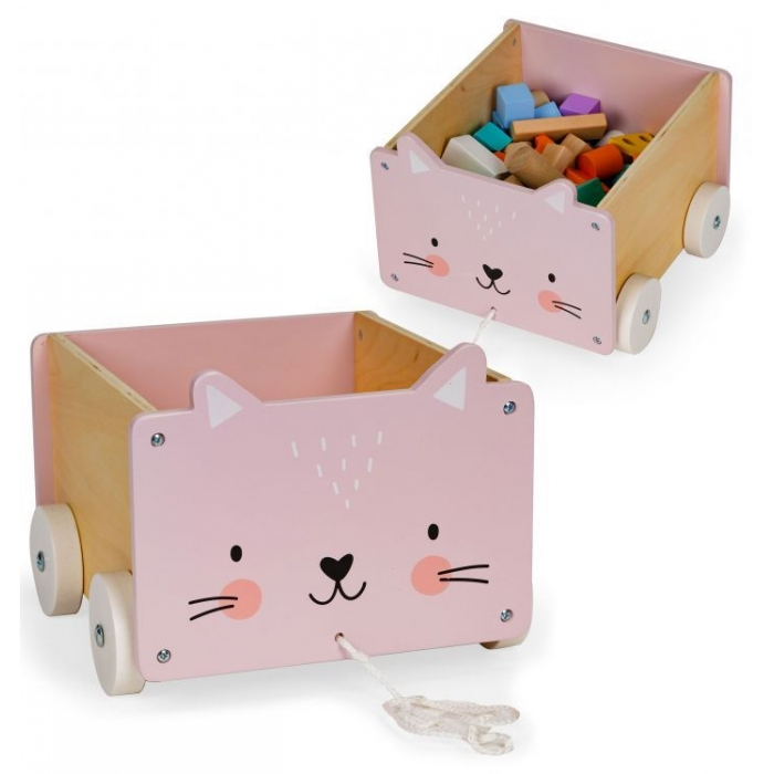 Carucior din lemn pentru depozitarea jucariilor Ecotoys 2904  [2]