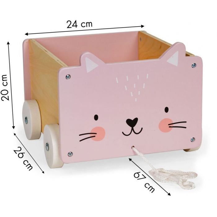 Carucior din lemn pentru depozitarea jucariilor Ecotoys 2904  [3]