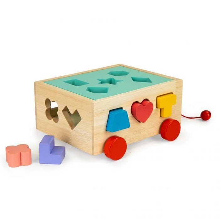 Carucior educational cu blocuri din lemn Ecotoys HM015197 [3]