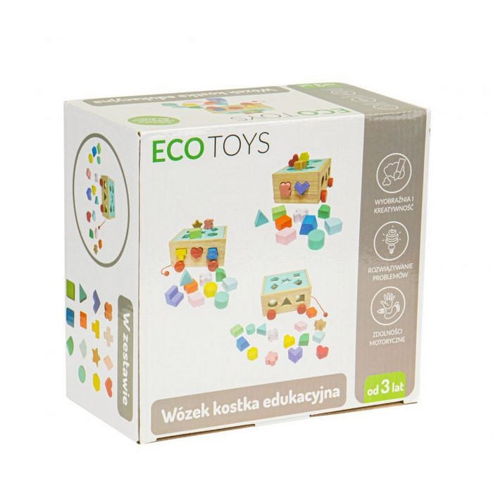 Carucior educational cu blocuri din lemn Ecotoys HM015197 [6]