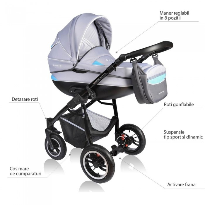 Carucior VESSANTI Crooner 3 in 1 - Blue/Gray [8]
