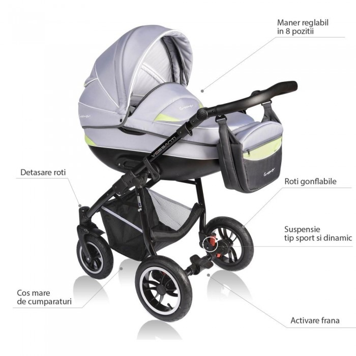 Carucior VESSANTI Crooner 3 in 1 - Green/Gray [8]