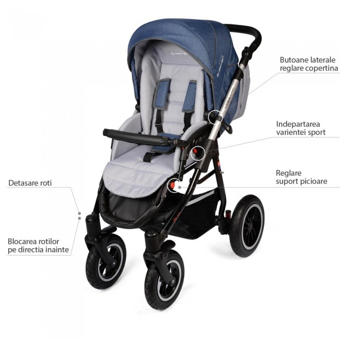 Carucior VESSANTI Crooner Prestige 2 in 1 - Blue [12]