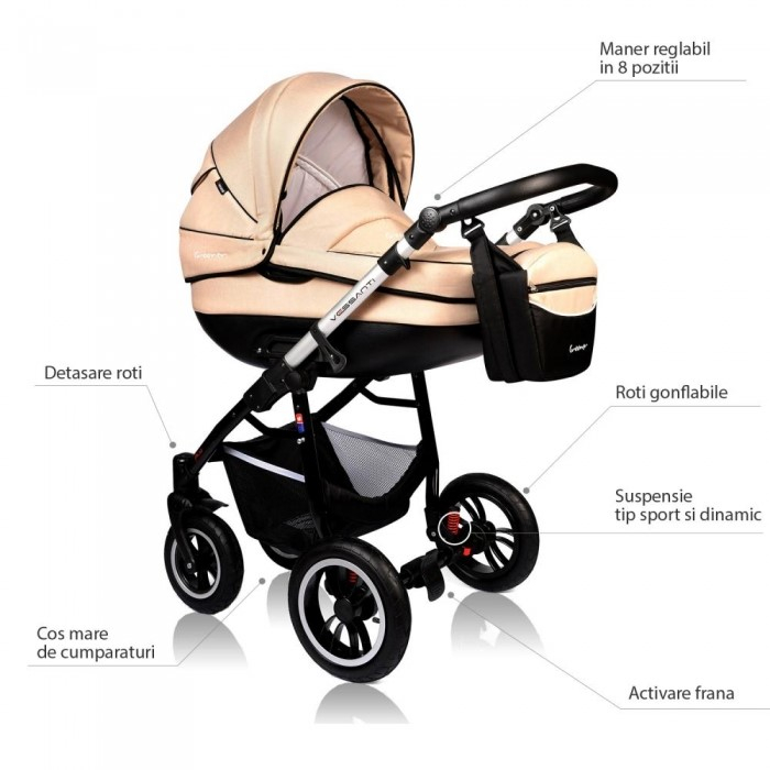 Carucior VESSANTI Crooner Prestige 2 in 1 - Cream [9]