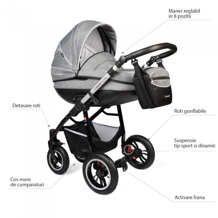 Carucior VESSANTI Crooner Prestige 3 in 1 - Gray [12]