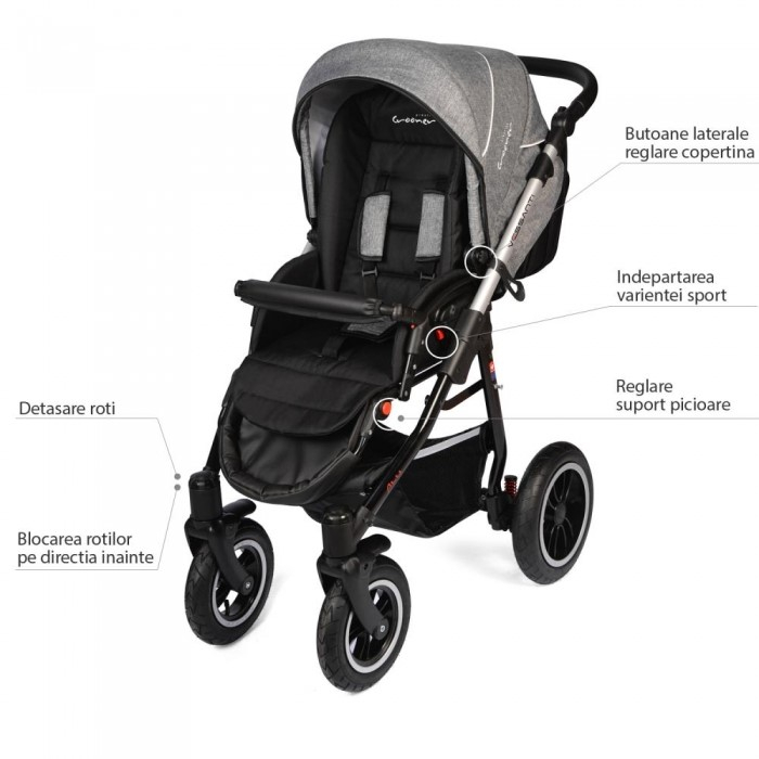 Carucior VESSANTI Crooner Prestige 3 in 1 - Gray [13]