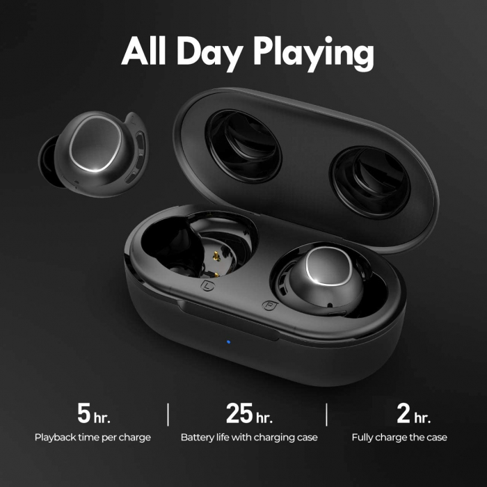 Casti audio In-Ear Mpow M30 TWS, Bas Clar, IPX8, 25 ore, USB-C, True Wireless, Bluetooth 5.0, TWS [5]