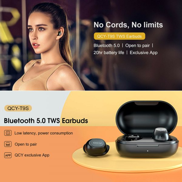 Casti audio In-Ear QCY T9S TW, Bluetooth 5.0,  TWS, True Wireless [5]