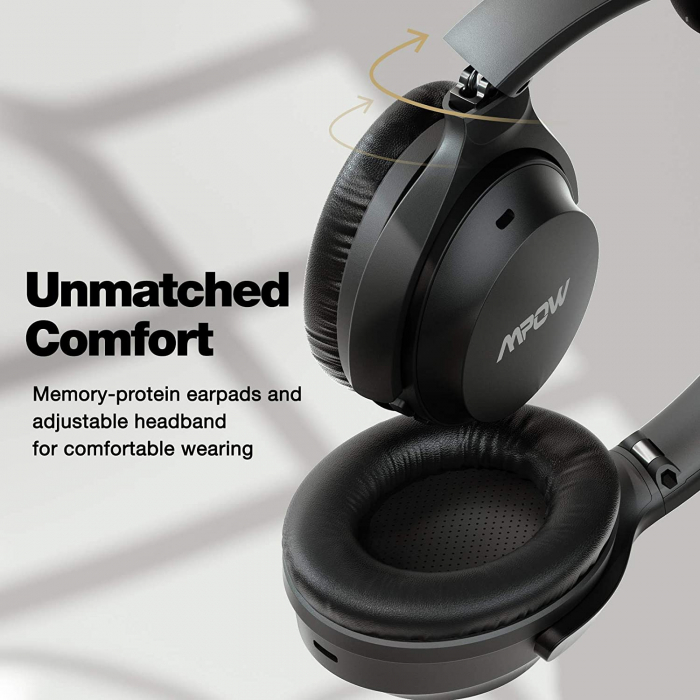Casti audio Mpow H12 IPO, Active Noise Canceling, Bluetooth 5.0, USB-C, Bas puternic, Microfon CVC8.0, Autonomie 40 ore, True Wireless [3]
