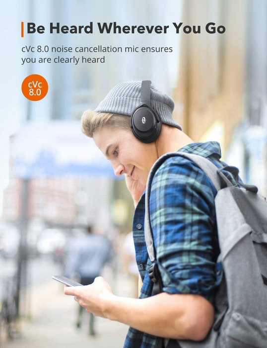 Casti audio TaoTronics TT-BH085, Active Noise canceling, Bluetooth 5.0, Bas puternic,True Wireless, Microfon CVC 8.0 [3]