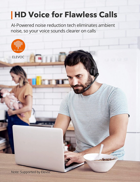 Casti wifi TaoTronics TT-BH041, Microfon, AI Noise Cancelling, Call Center, Bluetooth 5.0, functionare 34 ore [7]