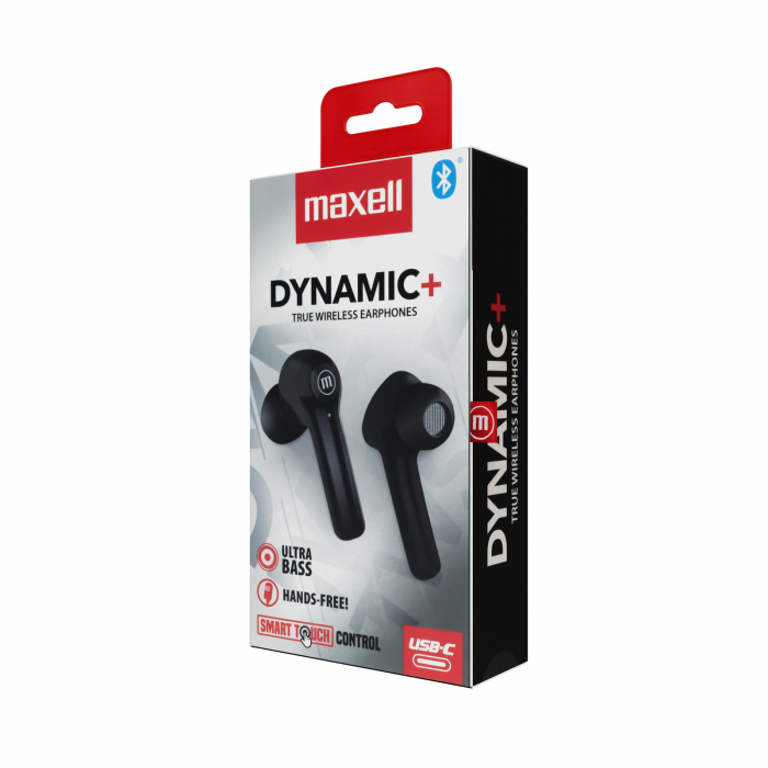 Casti audio wireess Maxell BT Dynamic+TWS cu control atingere si super bass - negru [2]