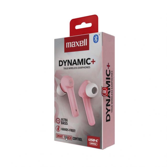 Căști Maxell BT Dynamic+TWS control la atingere, ultra bas - roz [2]