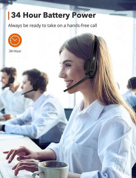 Casti wifi TaoTronics TT-BH041, Microfon, AI Noise Cancelling, Call Center, Bluetooth 5.0, functionare 34 ore, USB Bluetooth Dongle inclus [5]