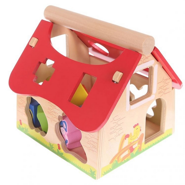 Casuta din lemn si cuburi 2044 Ecotoys [4]